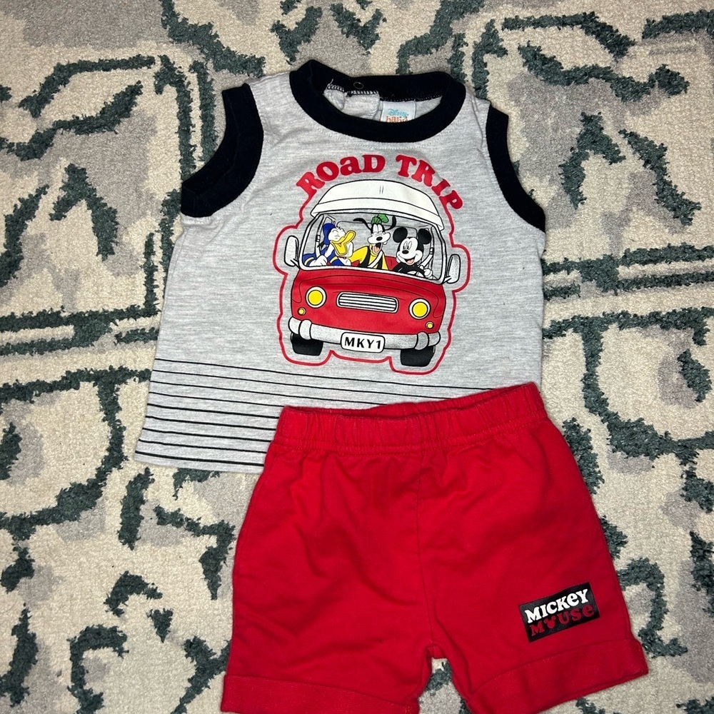 Disney Mickey Mouse Red and Gray Kids Matching Set​